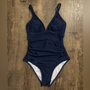 Cupshe Deep Blue and White Swimsuit